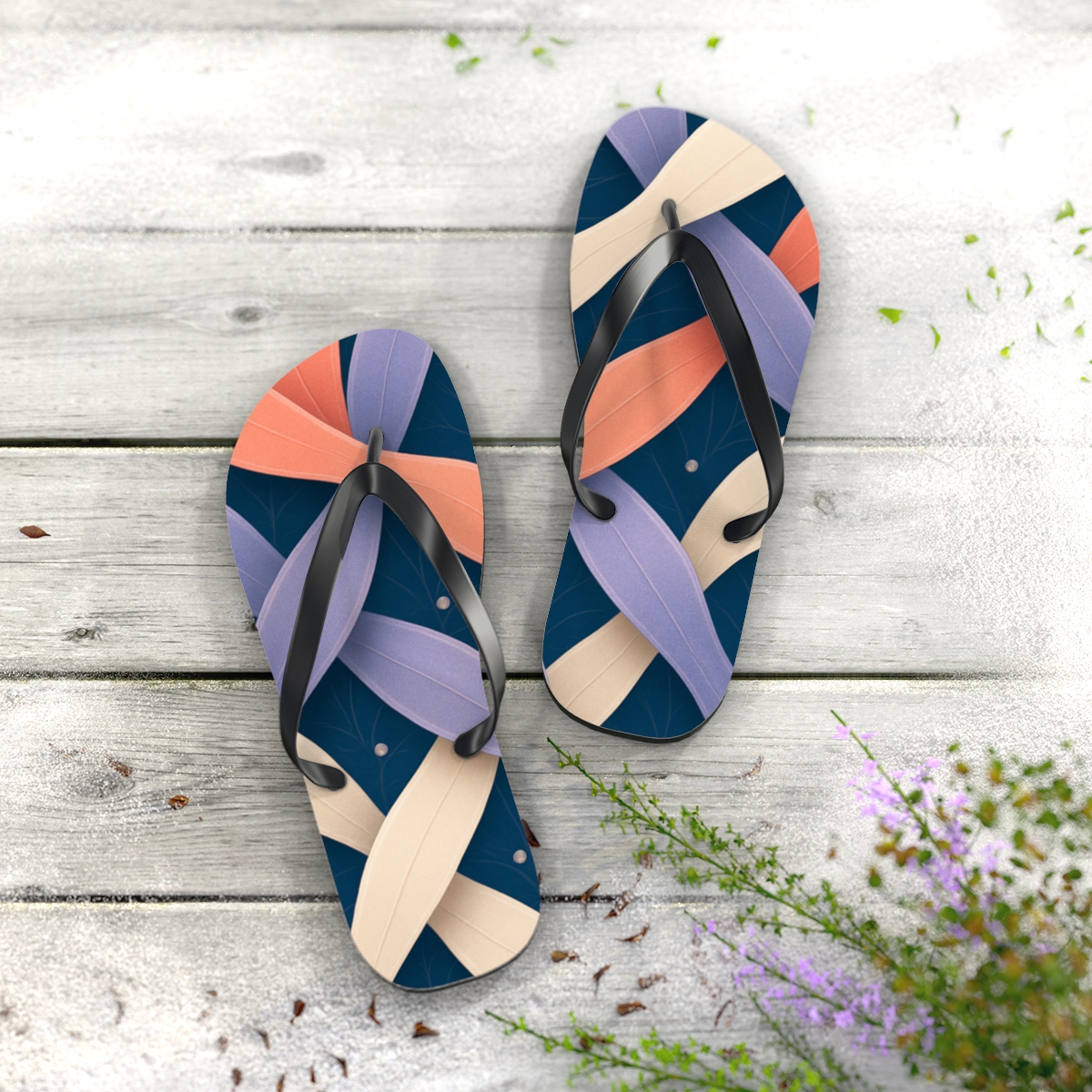 Orchid Wave Interlace comfortable casual flip flops
