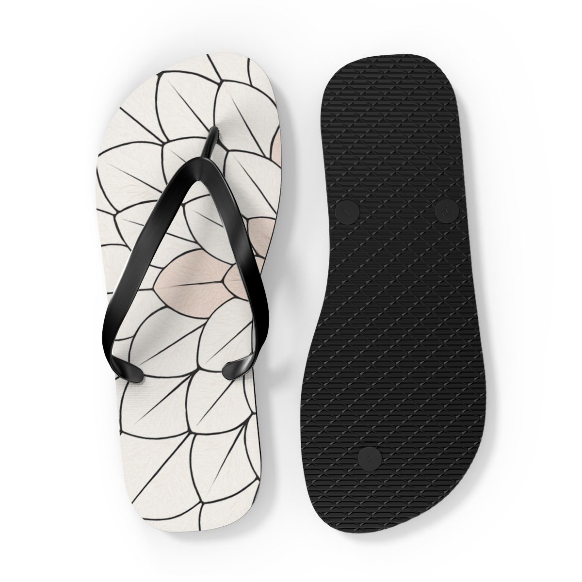 Camellia Kernel Rosette unique graphic flip flops