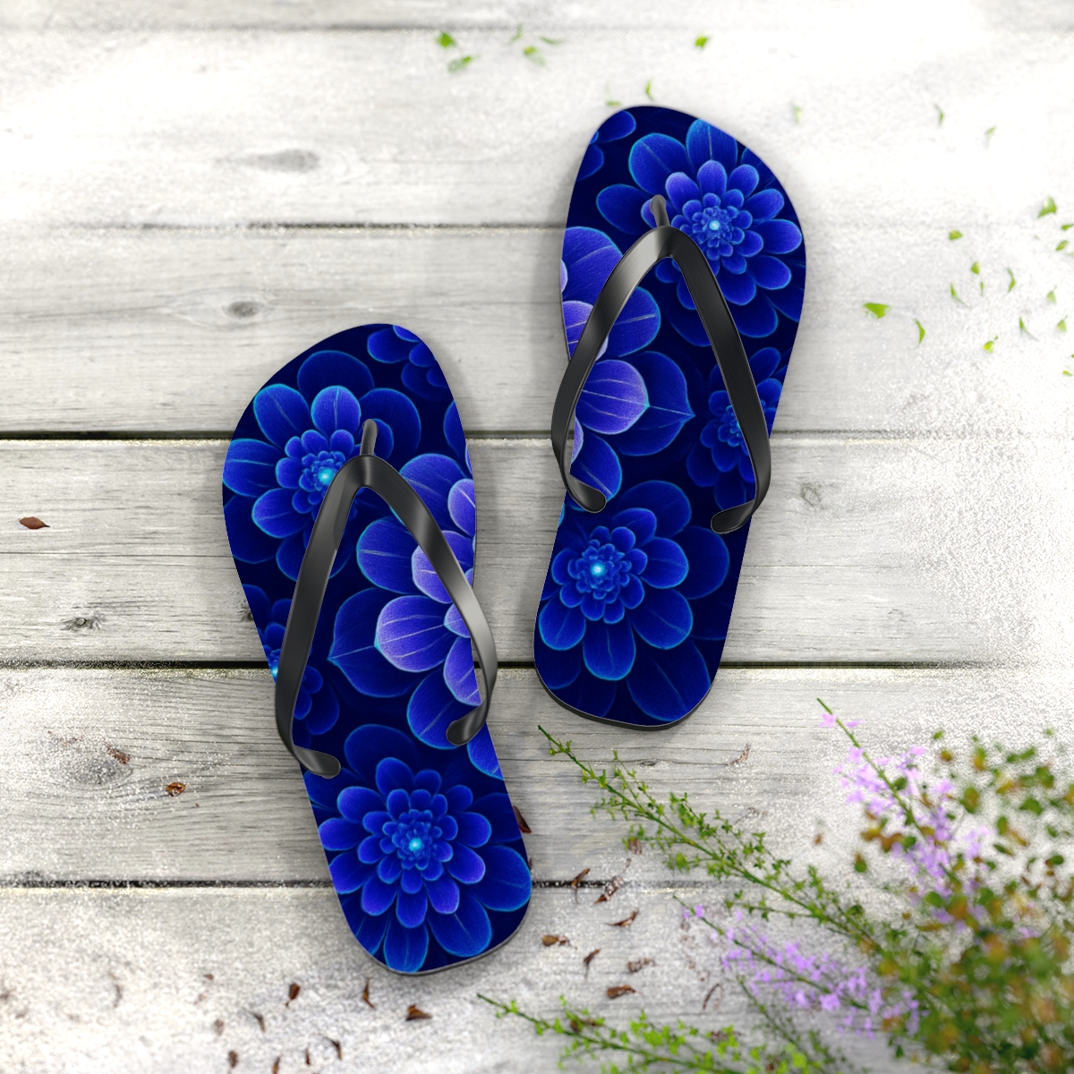 Orchid Pulse Rosette trendy printed flip flops