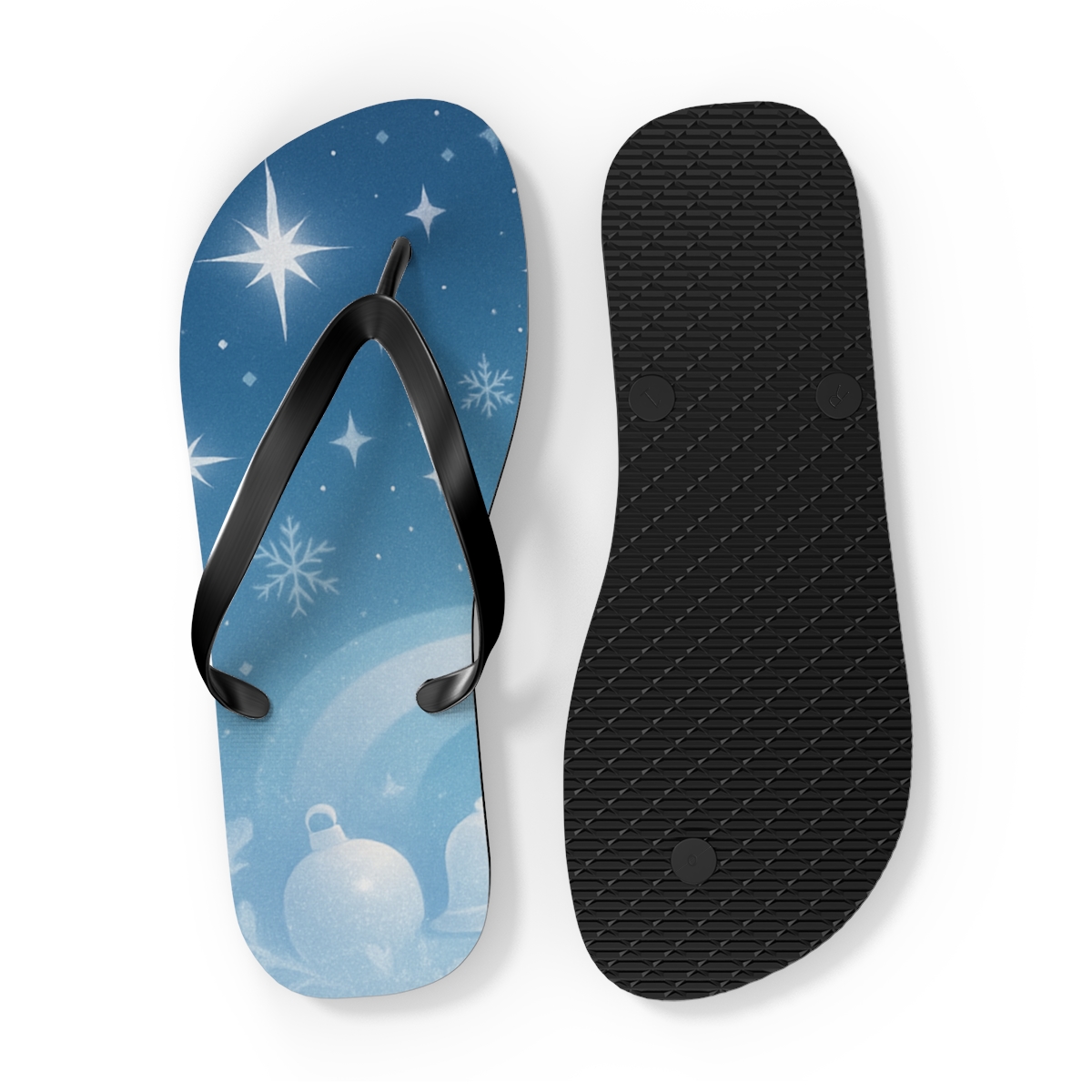 Winter Starlight Ribbon trendy printed flip flops