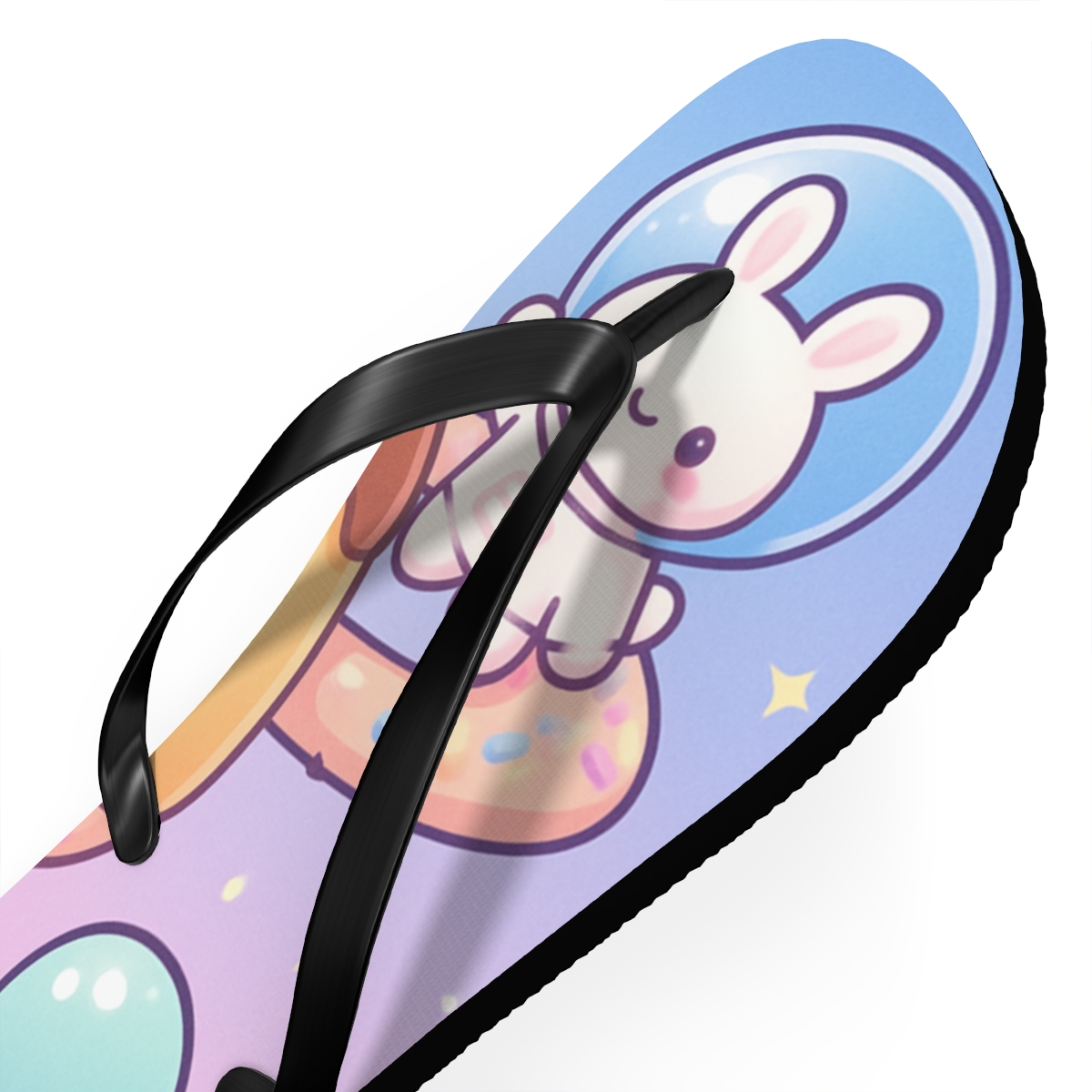 Pudding Planet Pals unique graphic flip flops