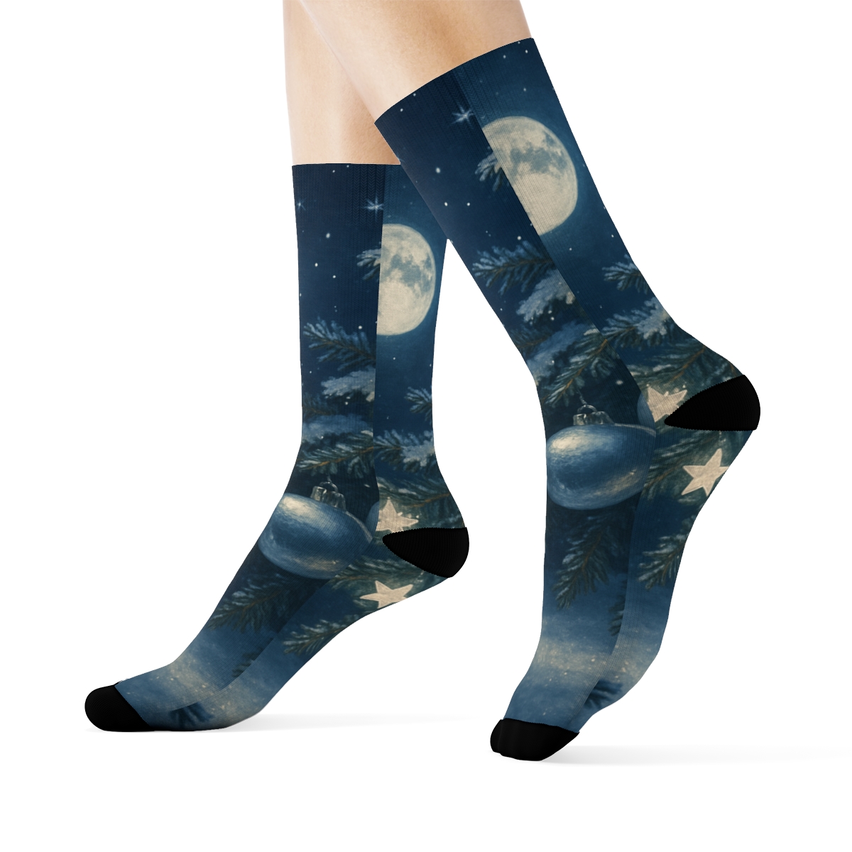 Winter Starlit Evergreen Dream warm winter socks