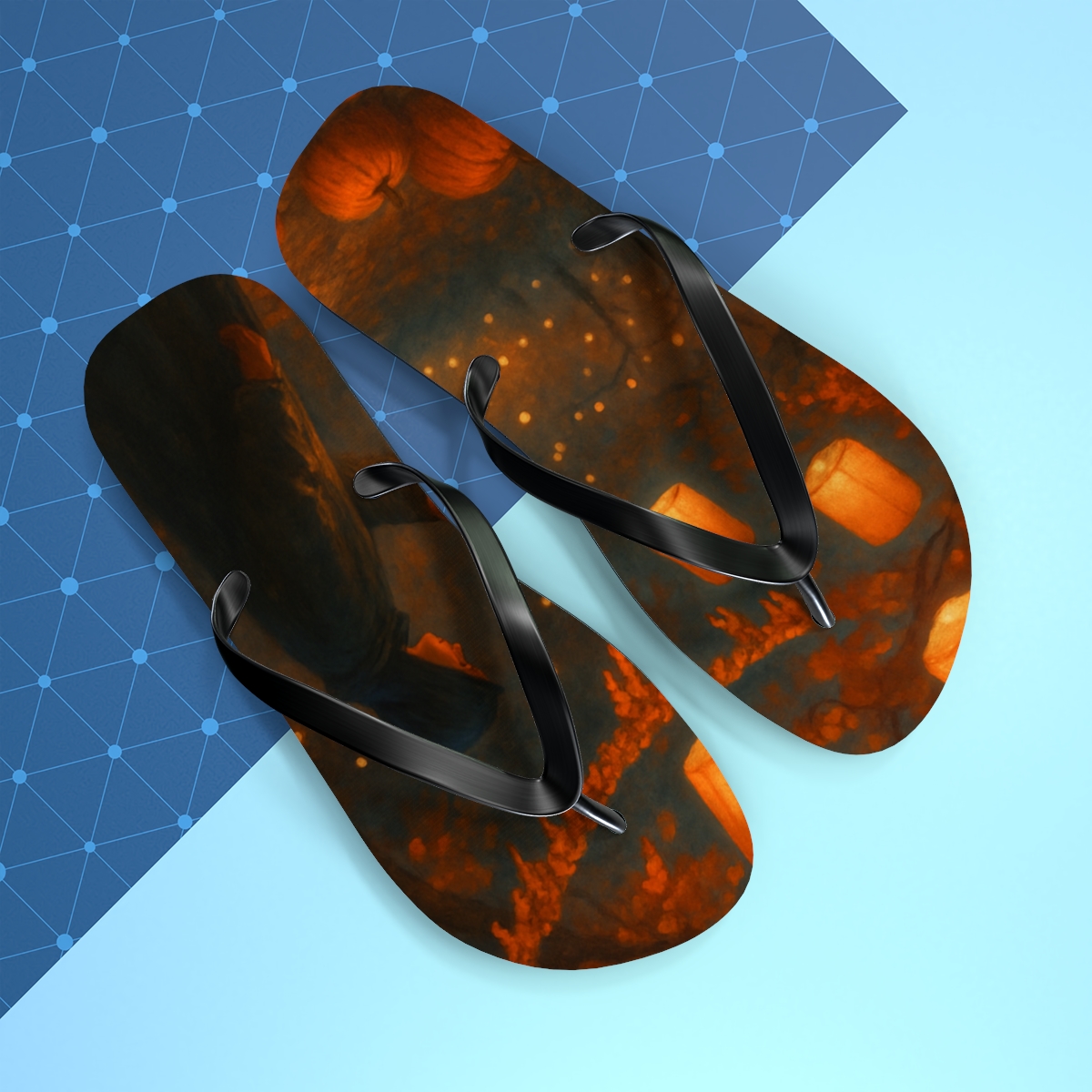 Autumn Lantern Cascade comfortable casual flip flops