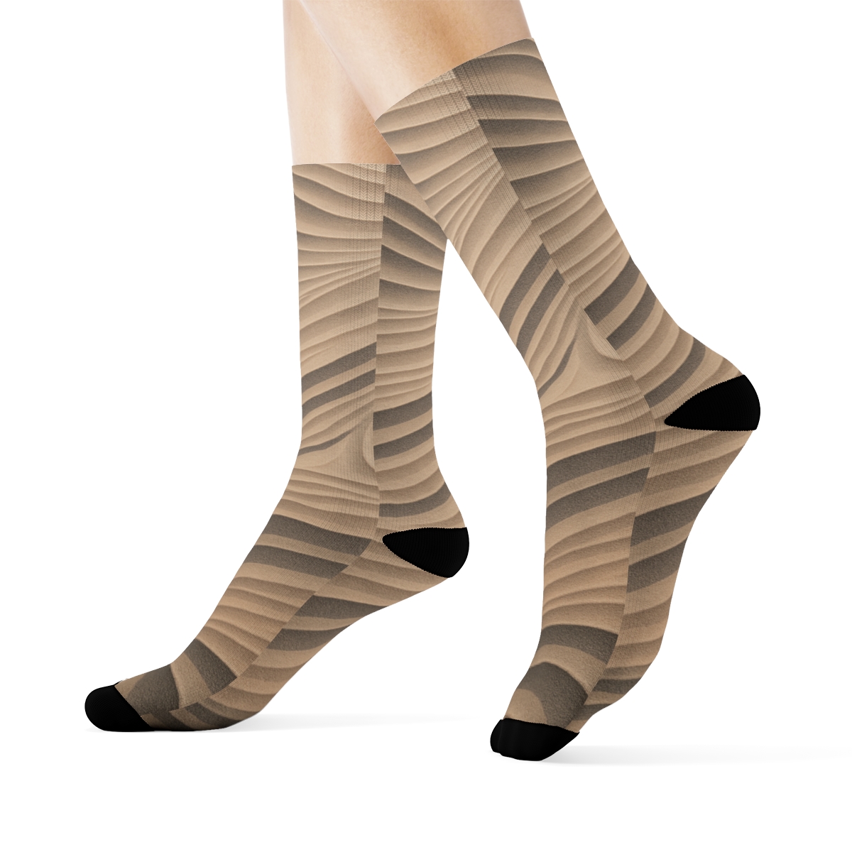 Wind Carved Ripple Arcs stylish patterned socks