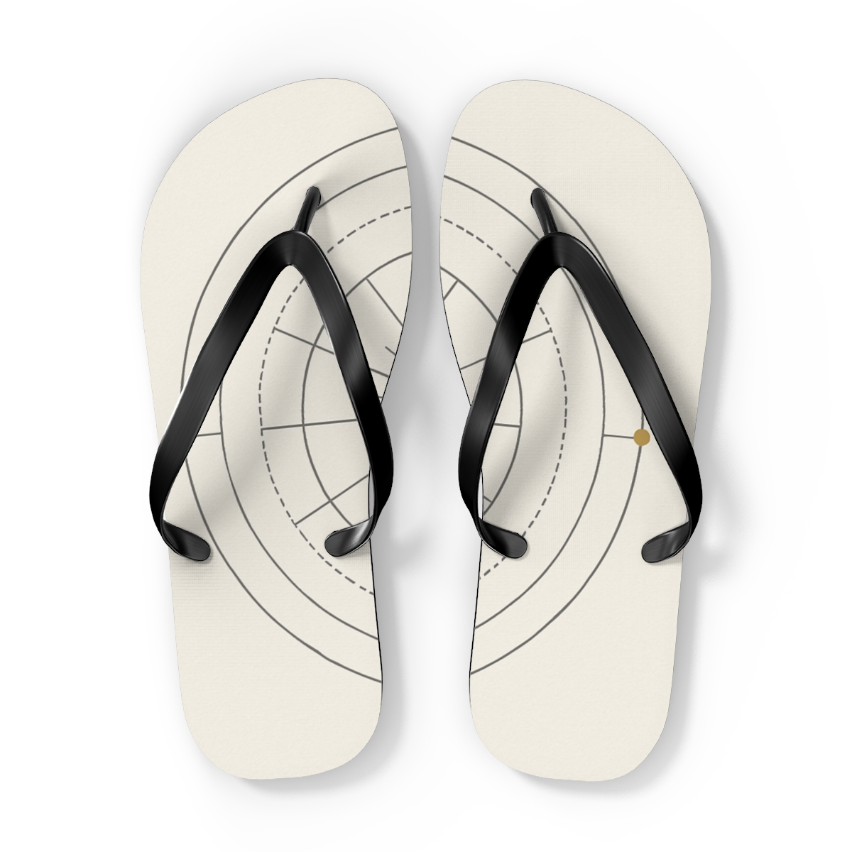 Minimal Orbit Stitch Mandala soft sole flip flops