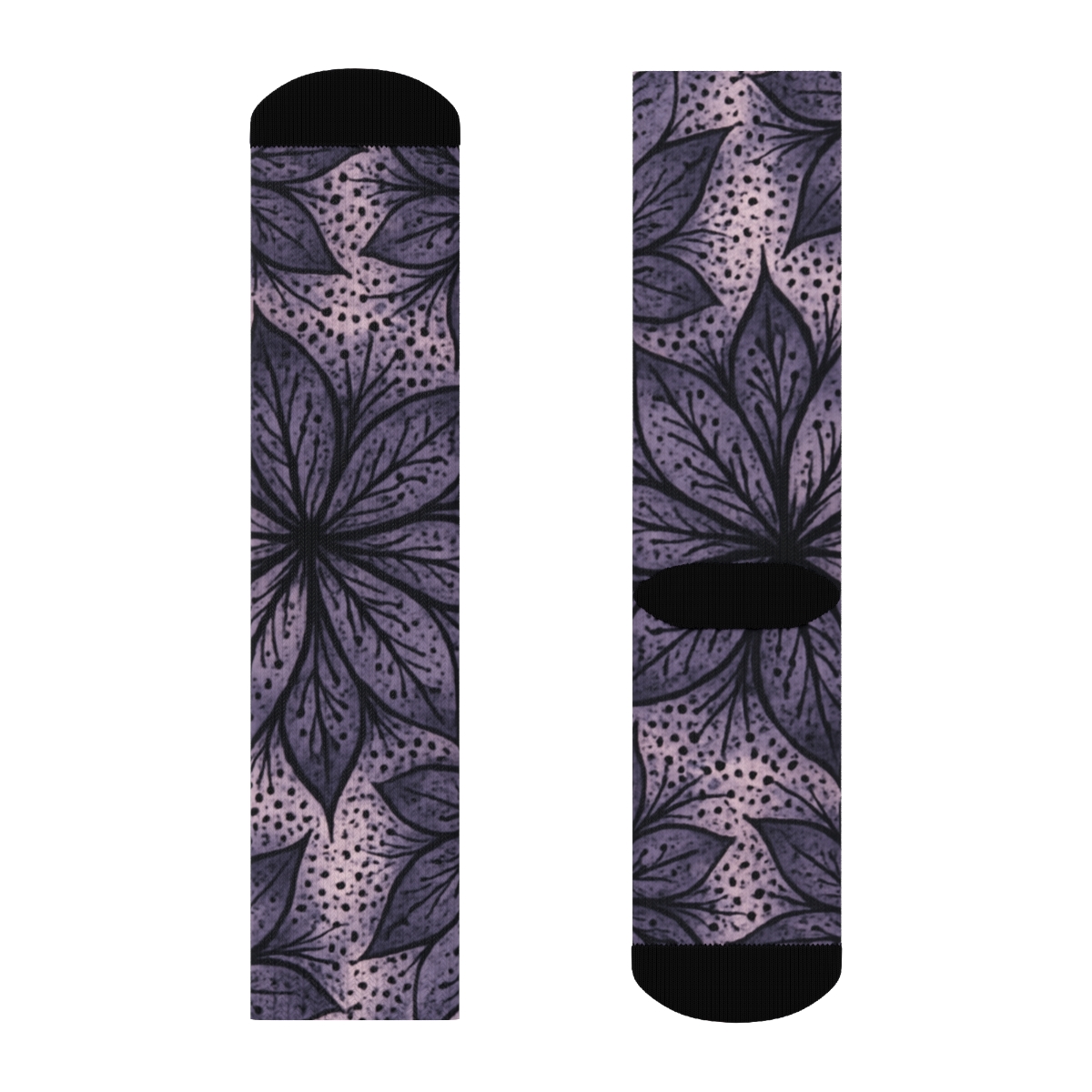 Orchid Pulse Fractal unique printed socks