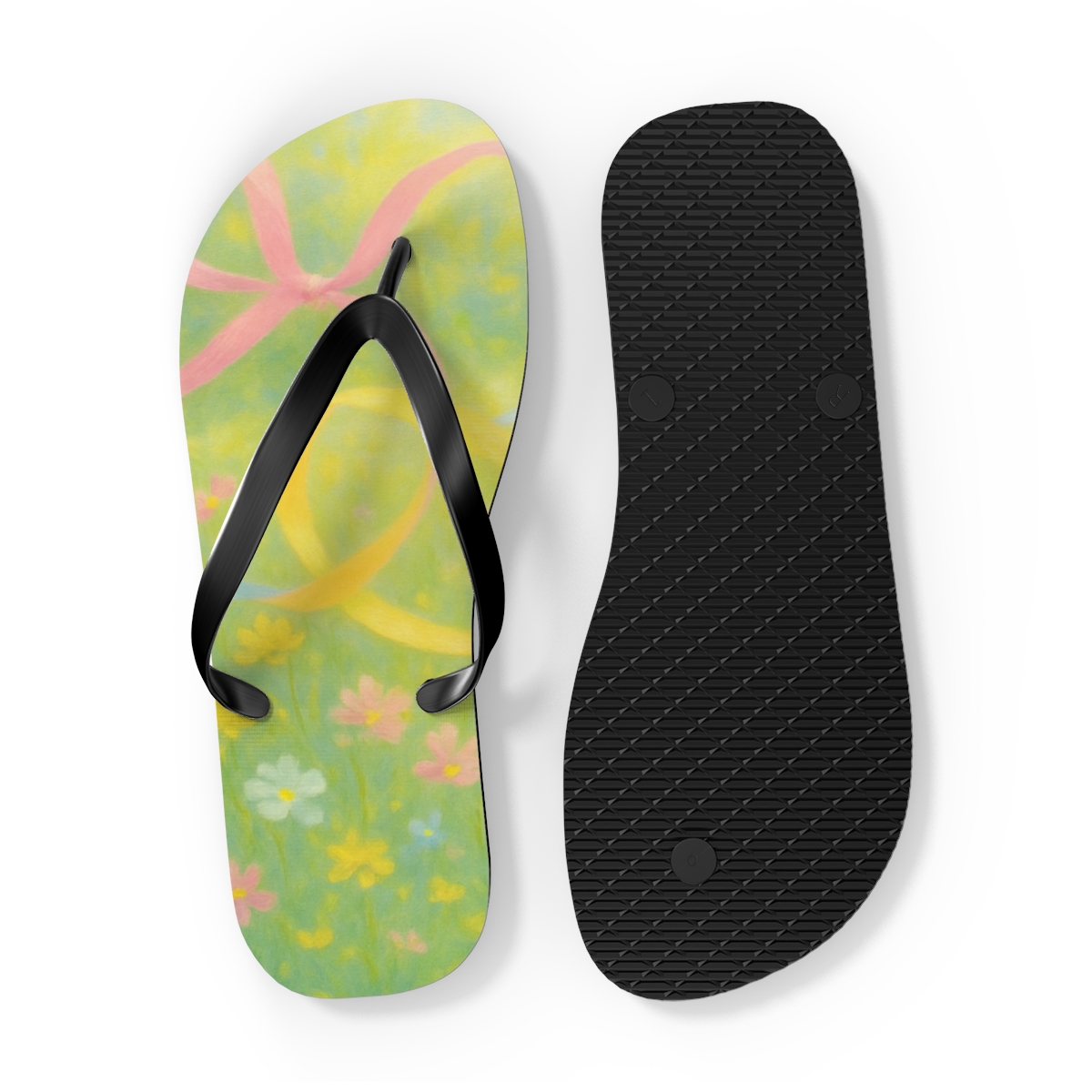 Spring Ribbon Meadow stylish summer flip flops