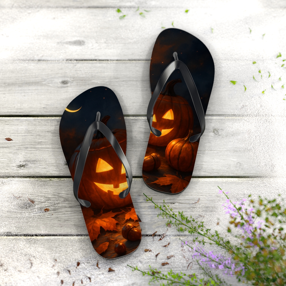 Lanternlit Equinox Harvest soft sole flip flops