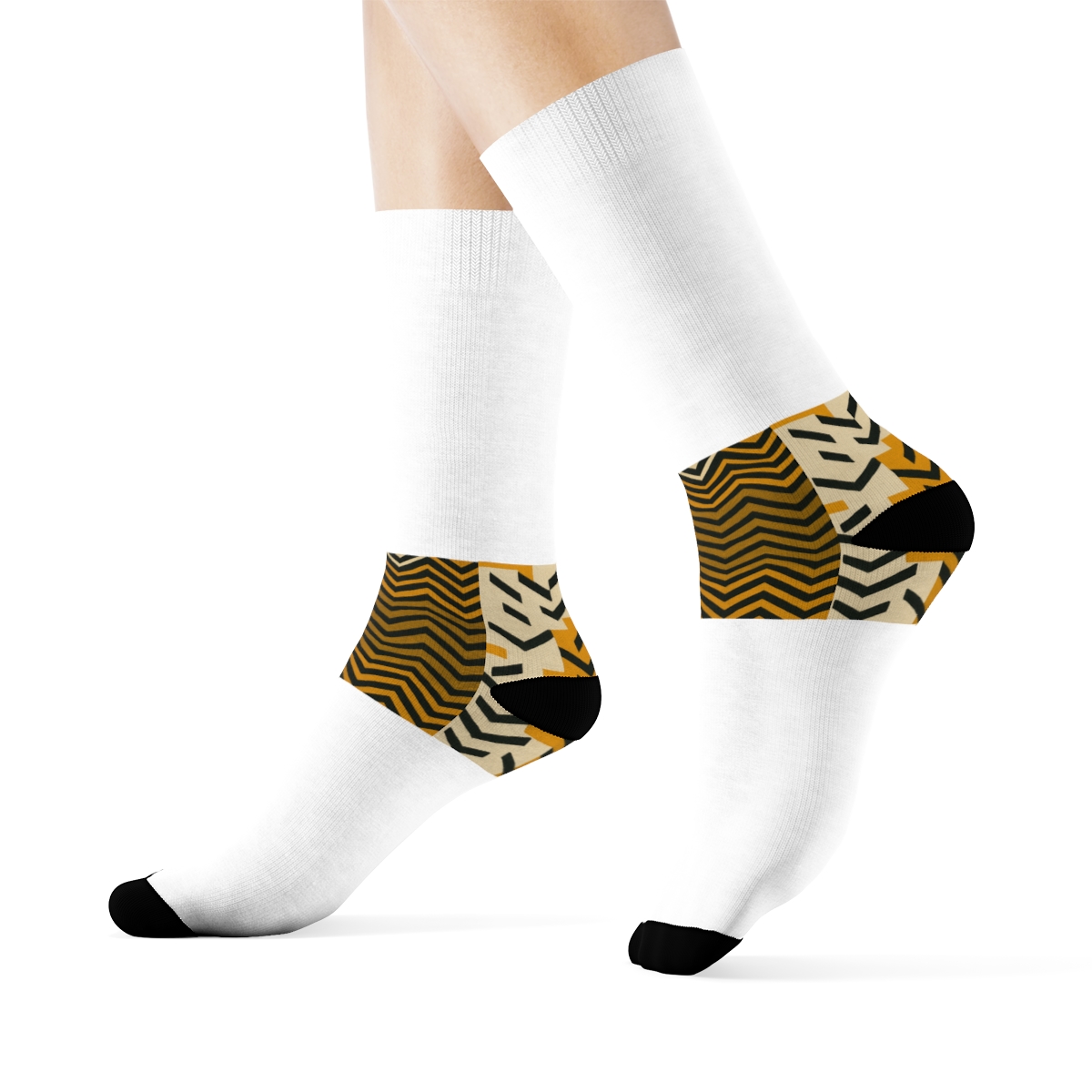 Charcoal Chevron Grid Crew Socks