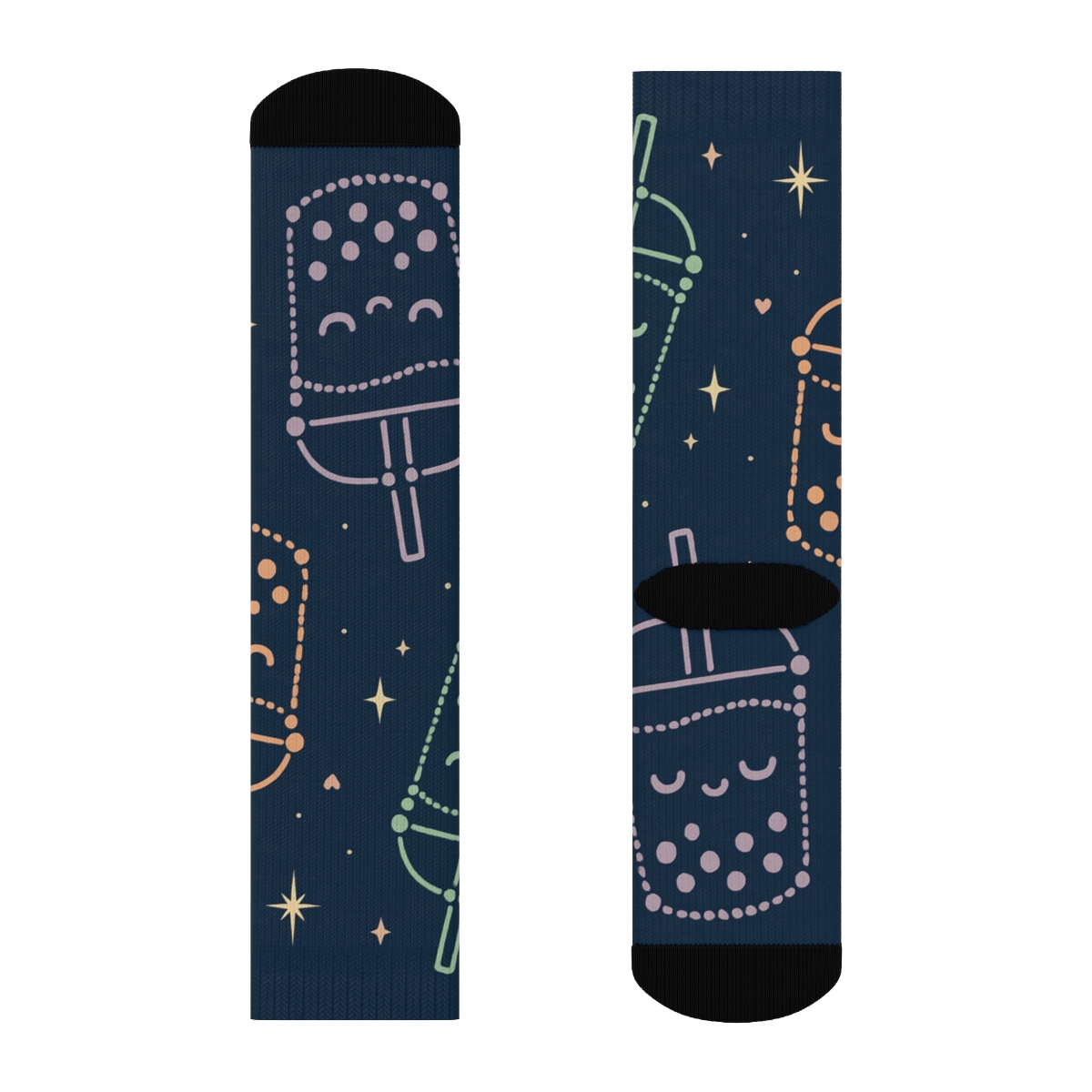 Pastel Bubble Tea Constellation warm winter socks