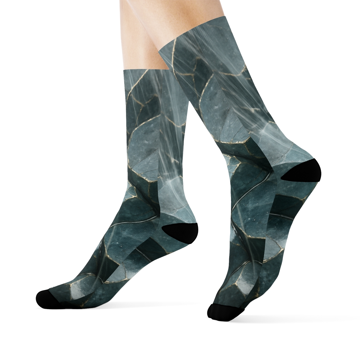 Mineral Facet Rain Veil unique printed sockscustom socks