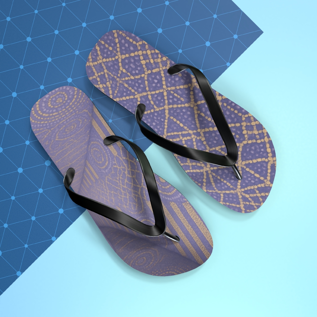 Lavender Lattice Breeze Flip Flops