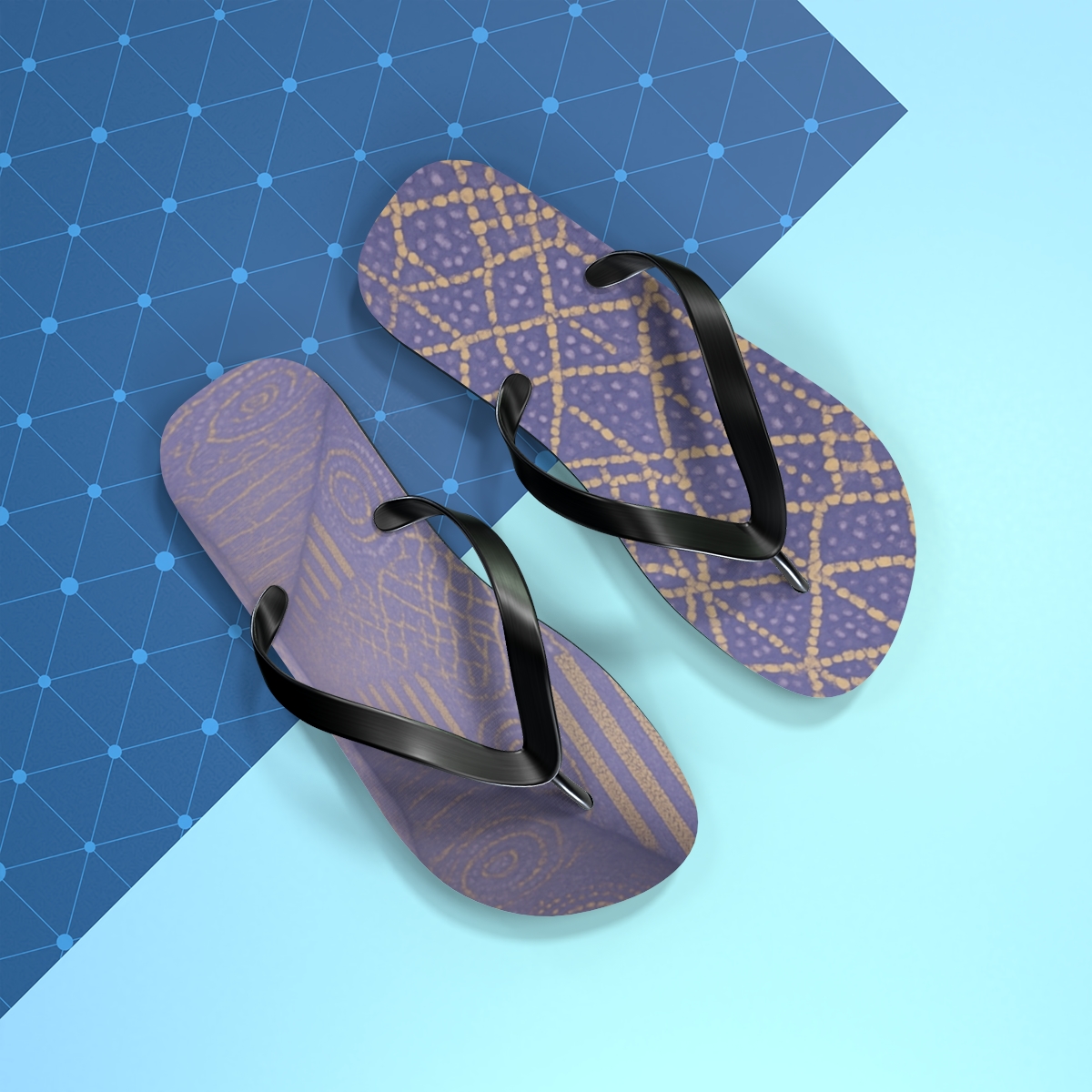 Lavender Lattice Breeze Flip Flops
