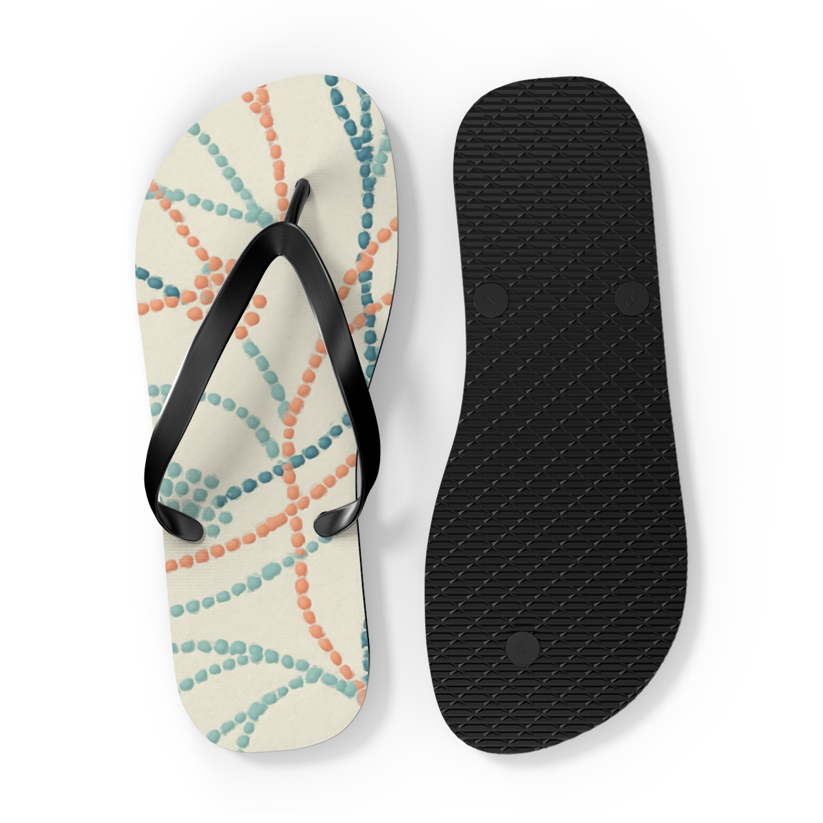 Dot Vein Weave colorful rubber flip flops