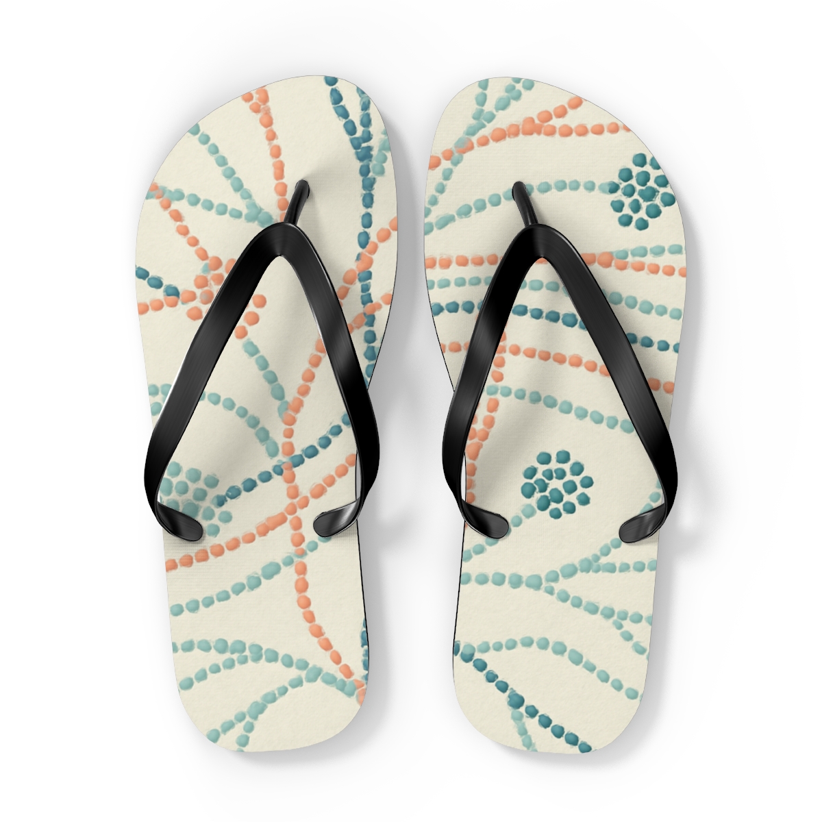 Dot Vein Weave colorful rubber flip flops