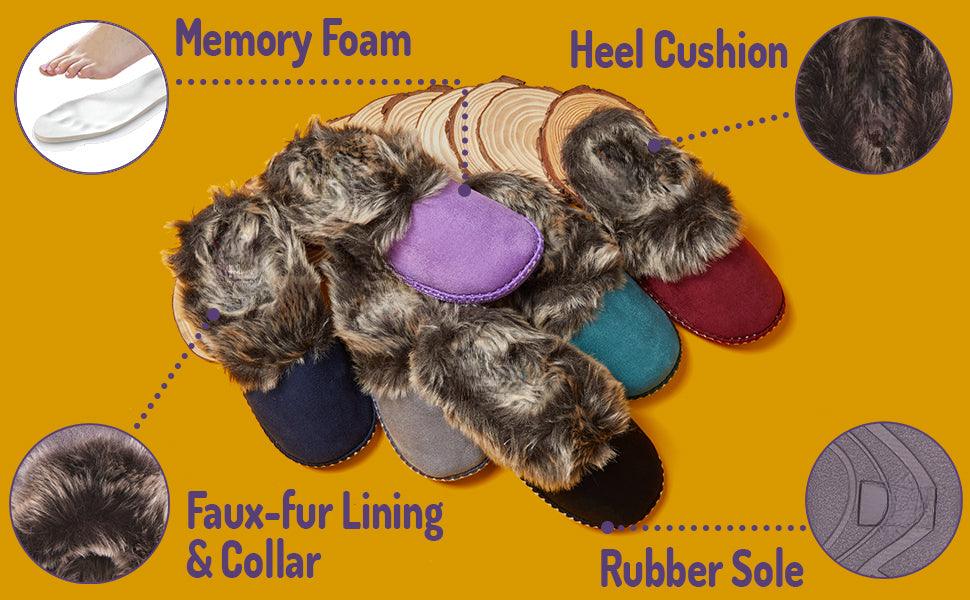Fur Lined Anti Skid Slippers – Cozy Warmth and Secure Grip - Cloud Cushion Slides