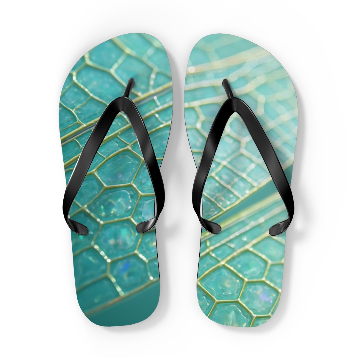 Dragonfly Wing Prism Lattice personalized beach flip flops