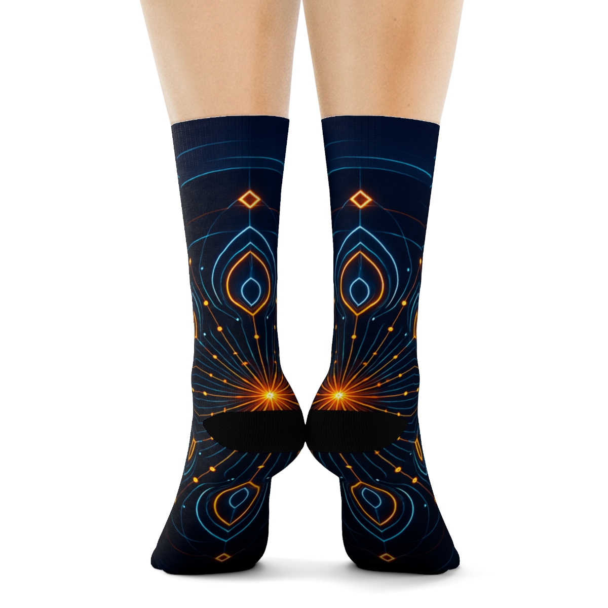 Orbiting Petal Circuit Wheel personalized cozy socks