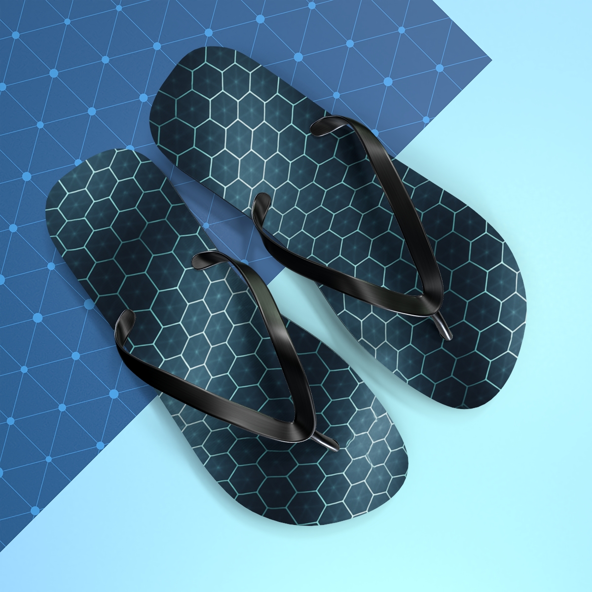 Stellar Hex Wave Lattice trendy printed flip flops