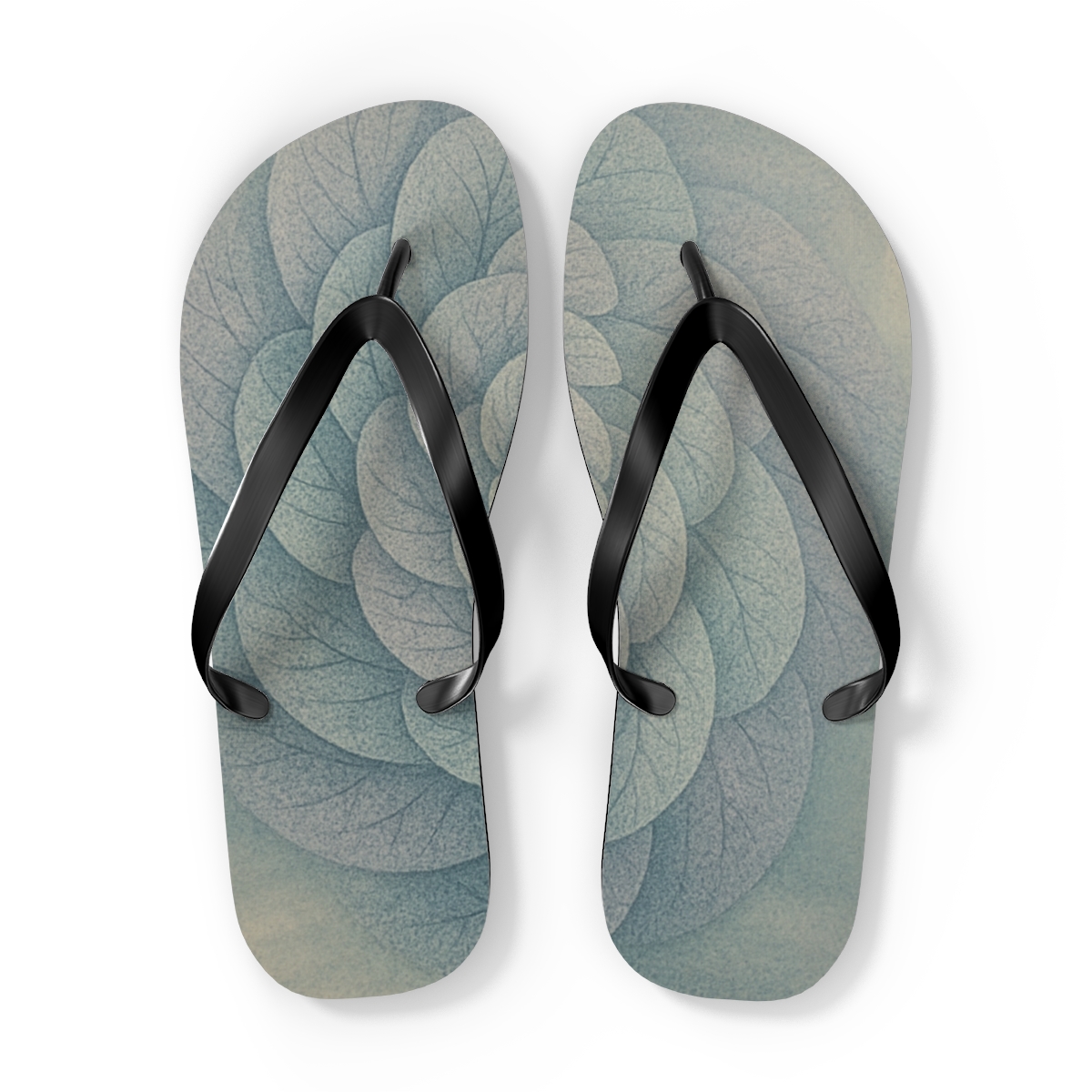 Teal Blossom Swirl Flip Flops