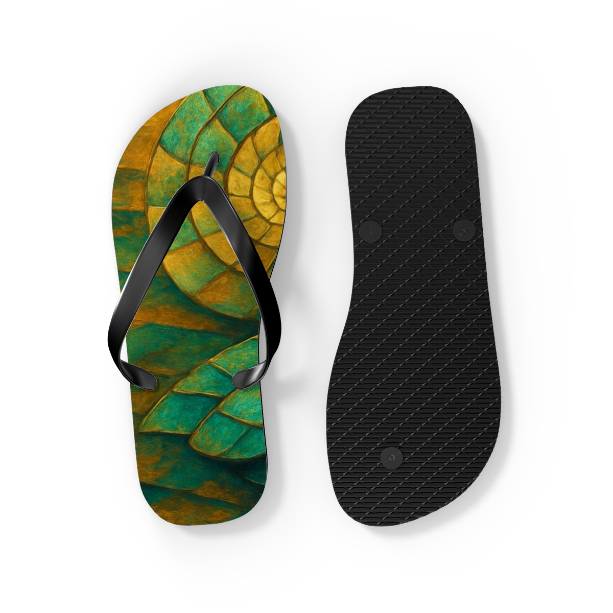 Golden Spiral Shores Flip Flops