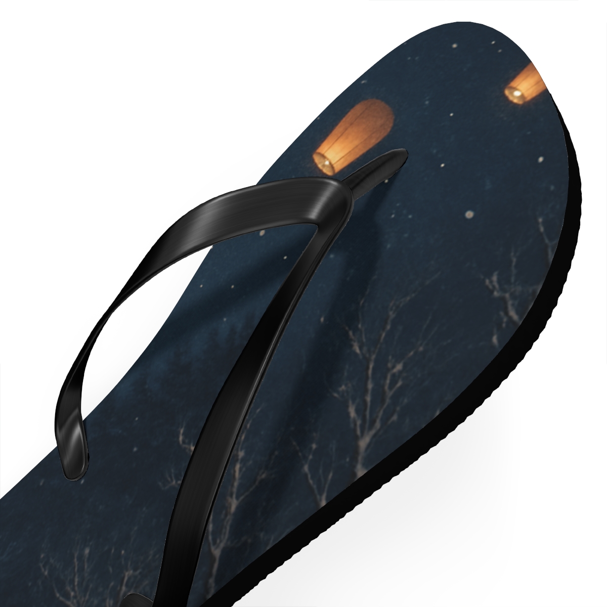 Lantern Festival Snowfall Glow custom flip flops