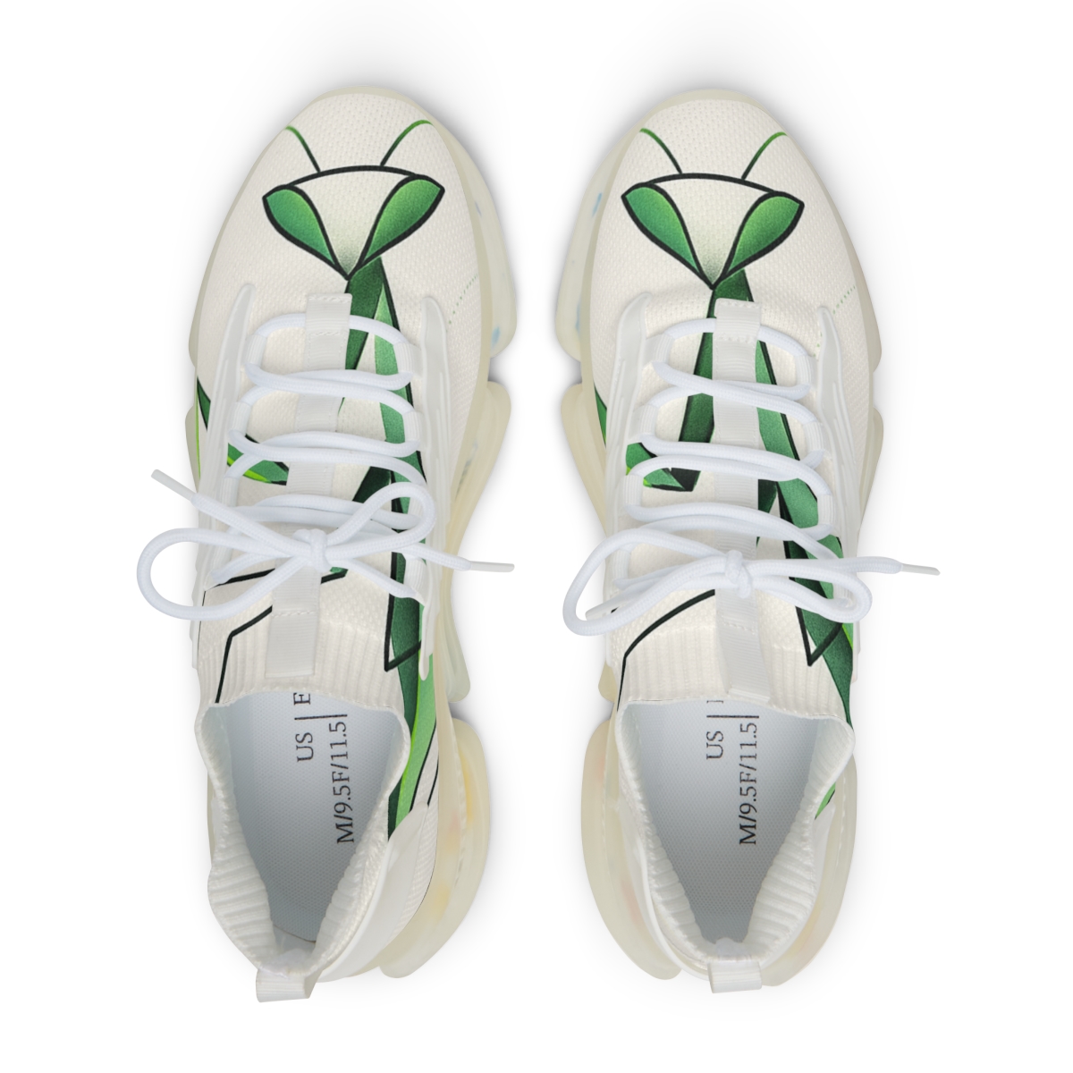 Praying Mantis Stillness Circuit unique printed sneakers