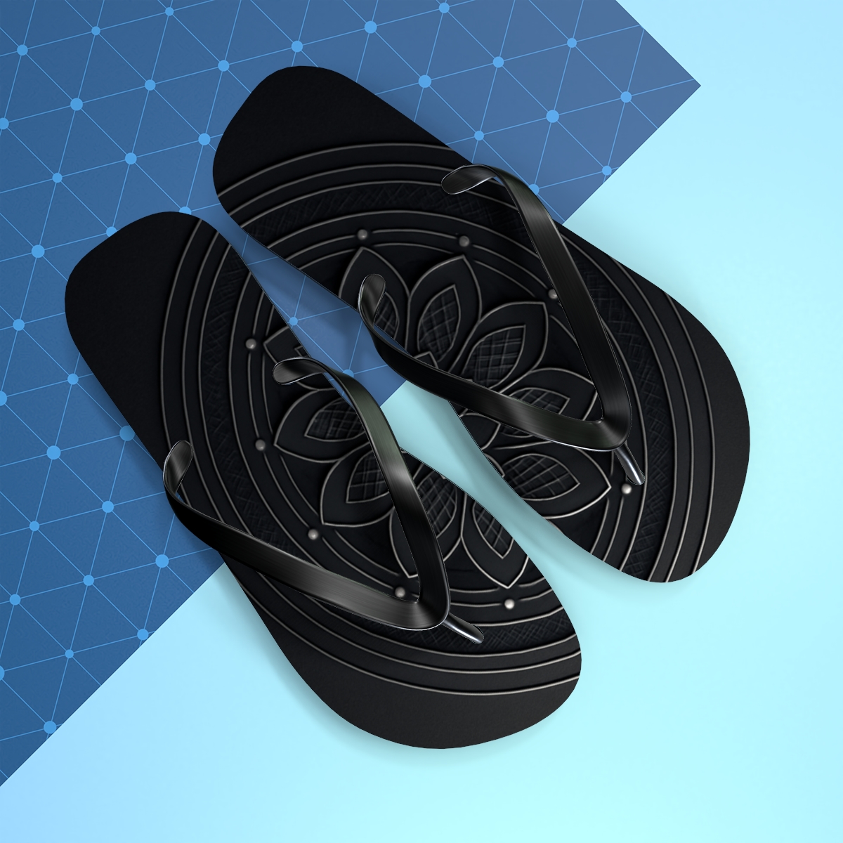 Obsidian Lattice Halo trendy printed flip flops