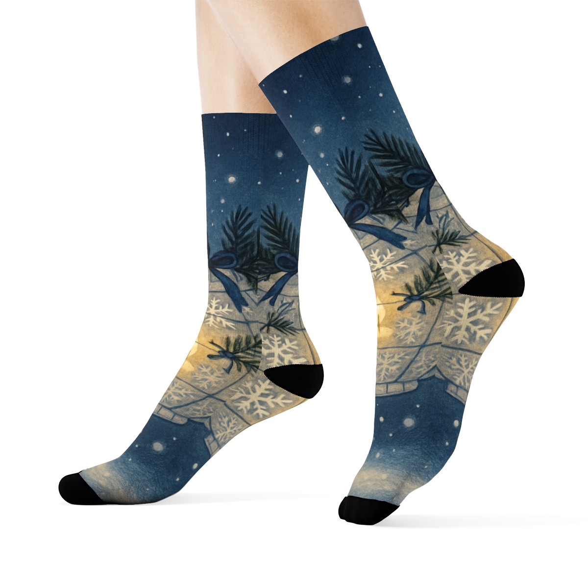 Frosted Solstice Lantern Weave trendy colorful socks