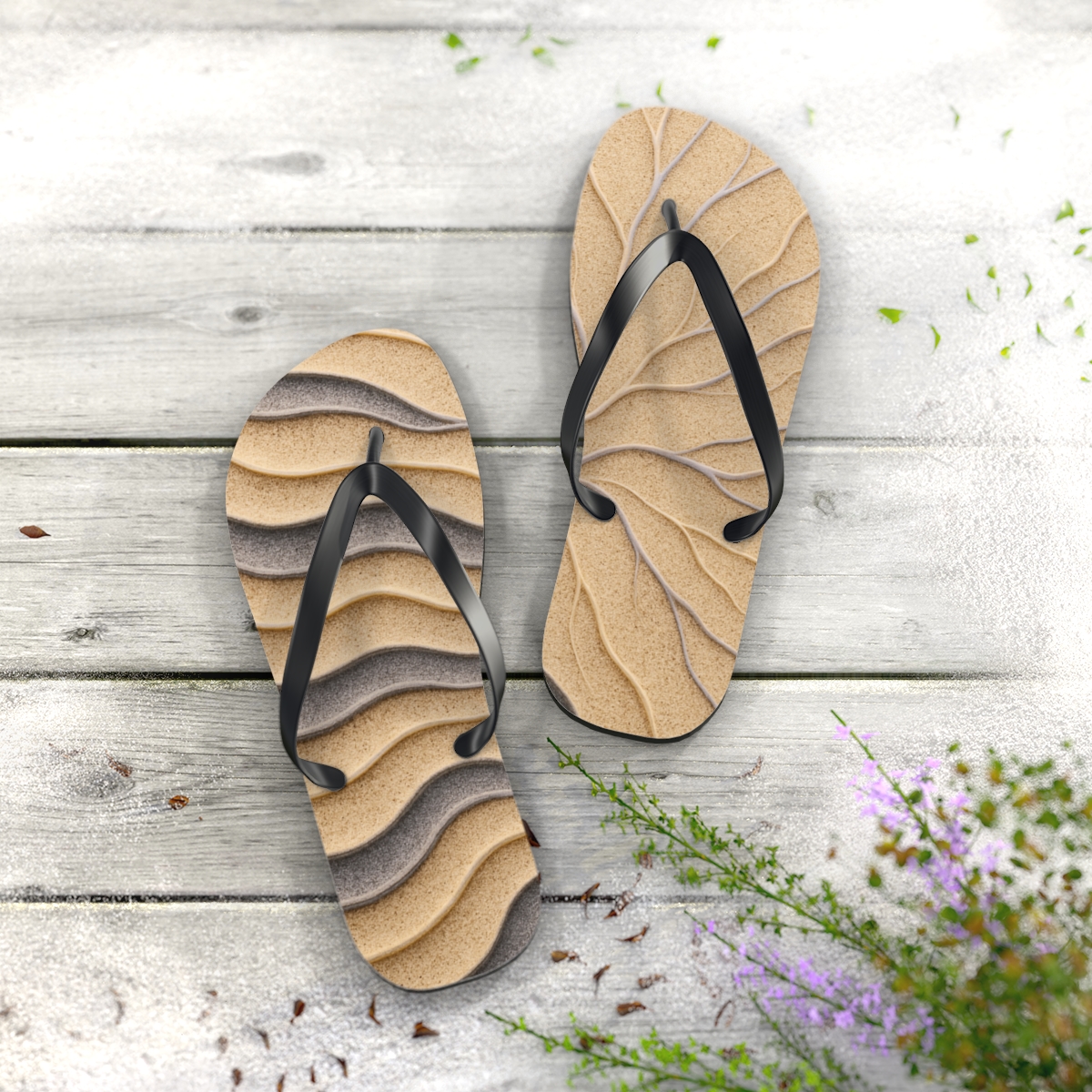Wind Carved Ripple Vein Array colorful rubber flip flops
