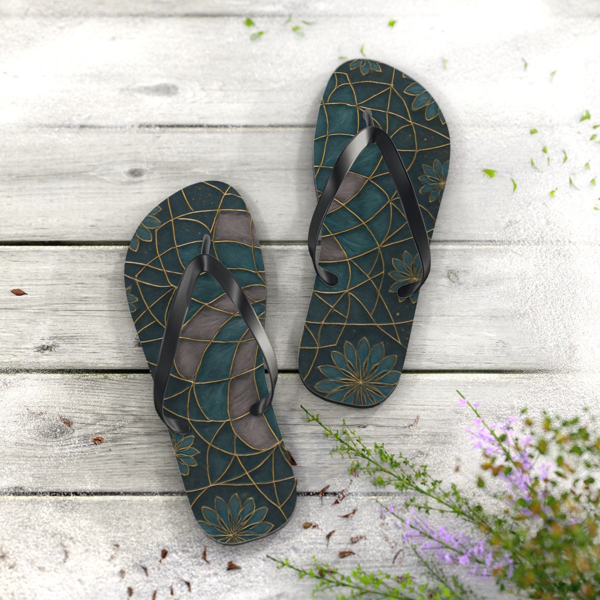 Petal Spiral Lattice comfortable casual flip flops