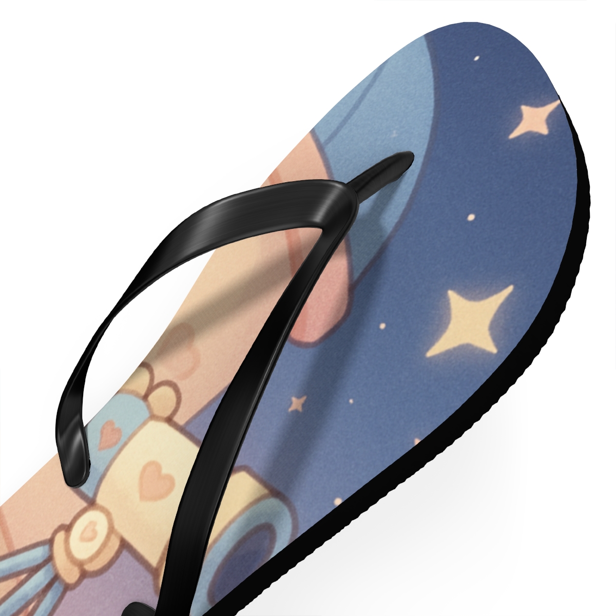 Moonlit Pudding Observatory Pals trendy printed flip flops