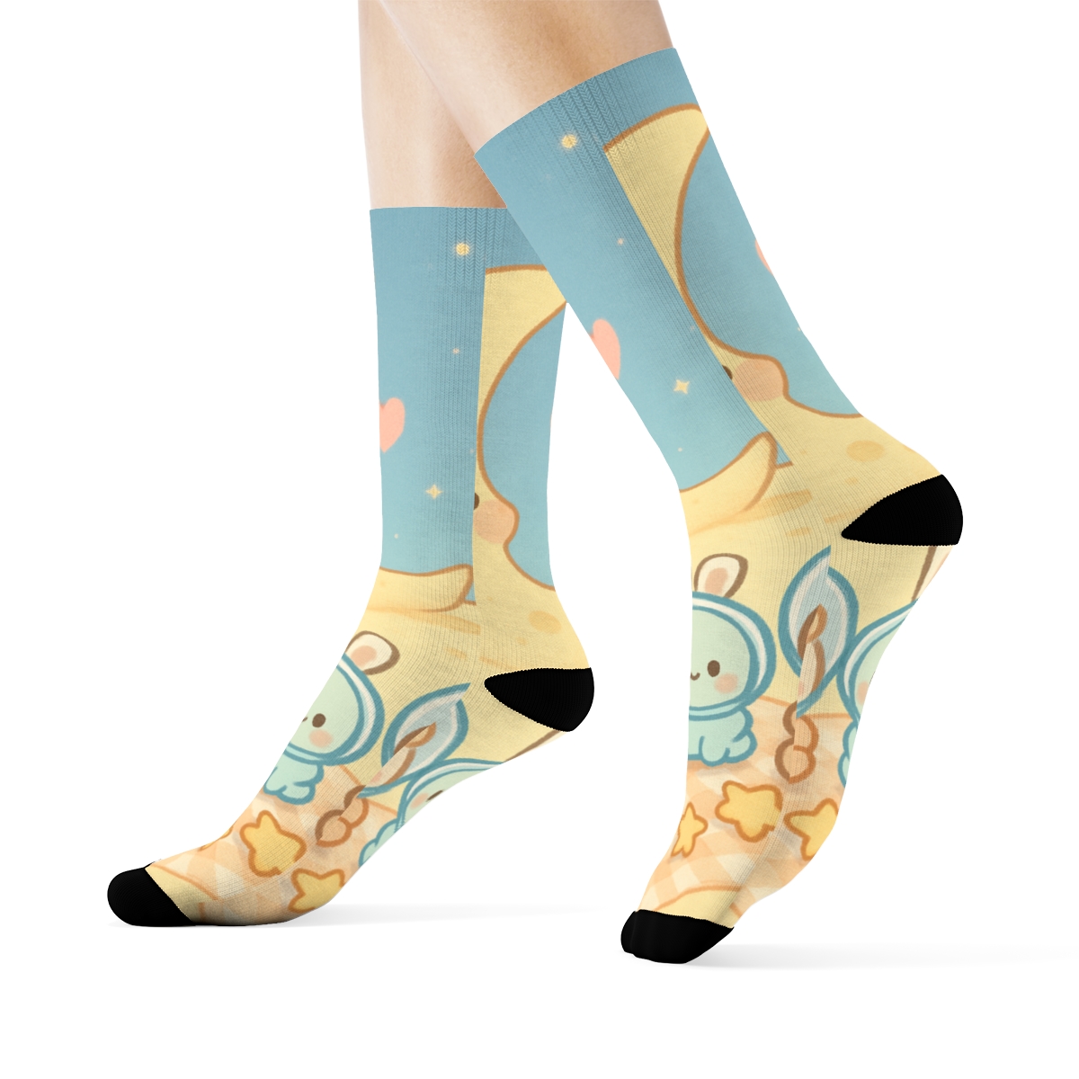 Macaron Moon Picnic Crew comfortable cotton socks
