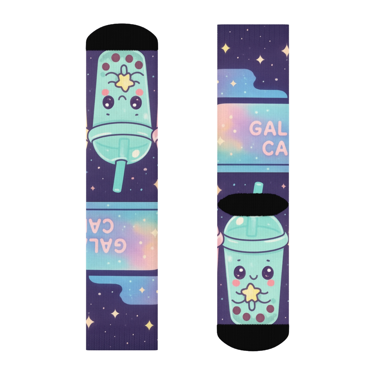 Cosmic Bubble Tea Critters comfortable cotton socks