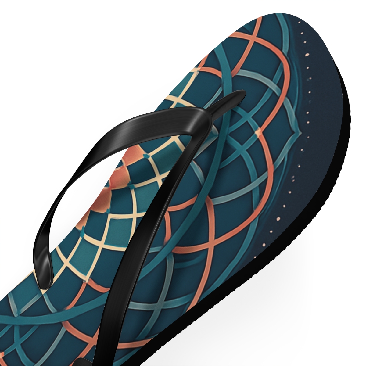 Nebula Lattice Rosette personalized beach flip flops