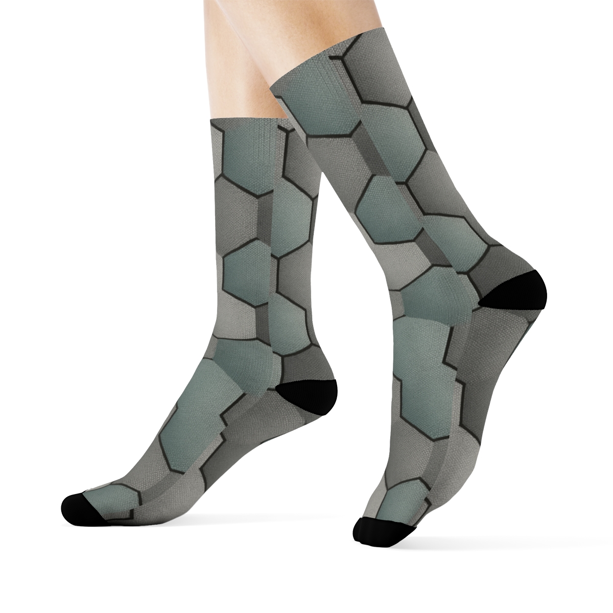 Hex Prism Halftone Tiling sports performance socks