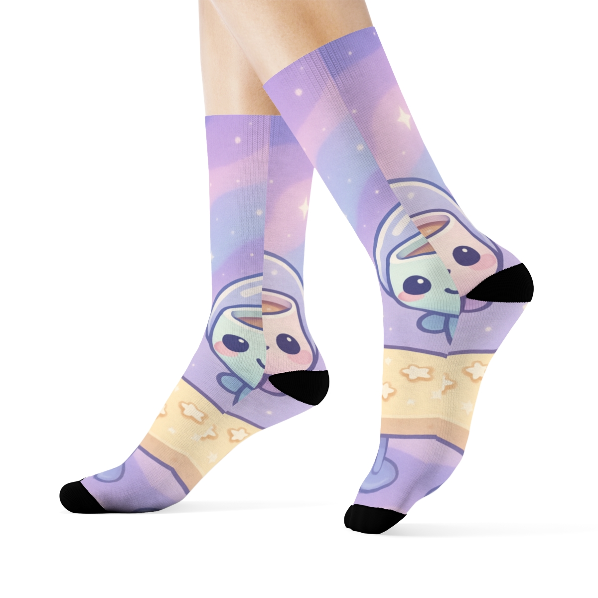 Starlit Teacup Astronaut Pals comfortable cotton socks