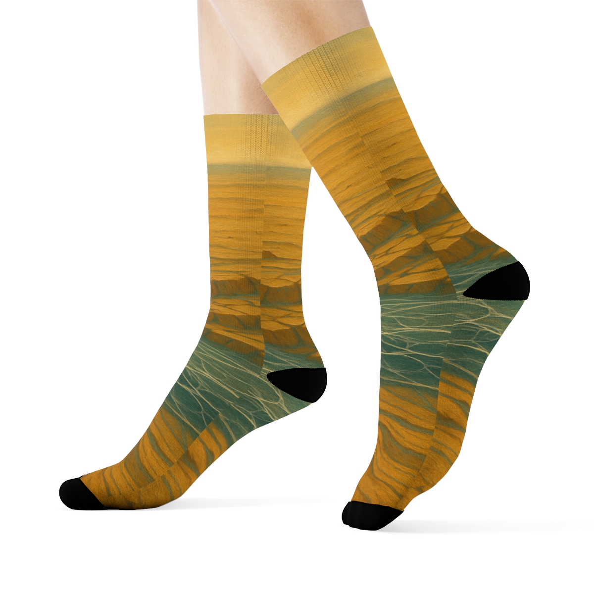 Strata Ribbon Mosaic unique printed sockscustom socks