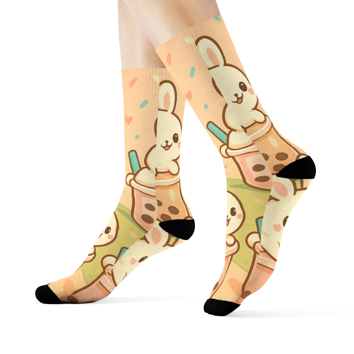 Bubble Tea Bunny Parade designer logo socks