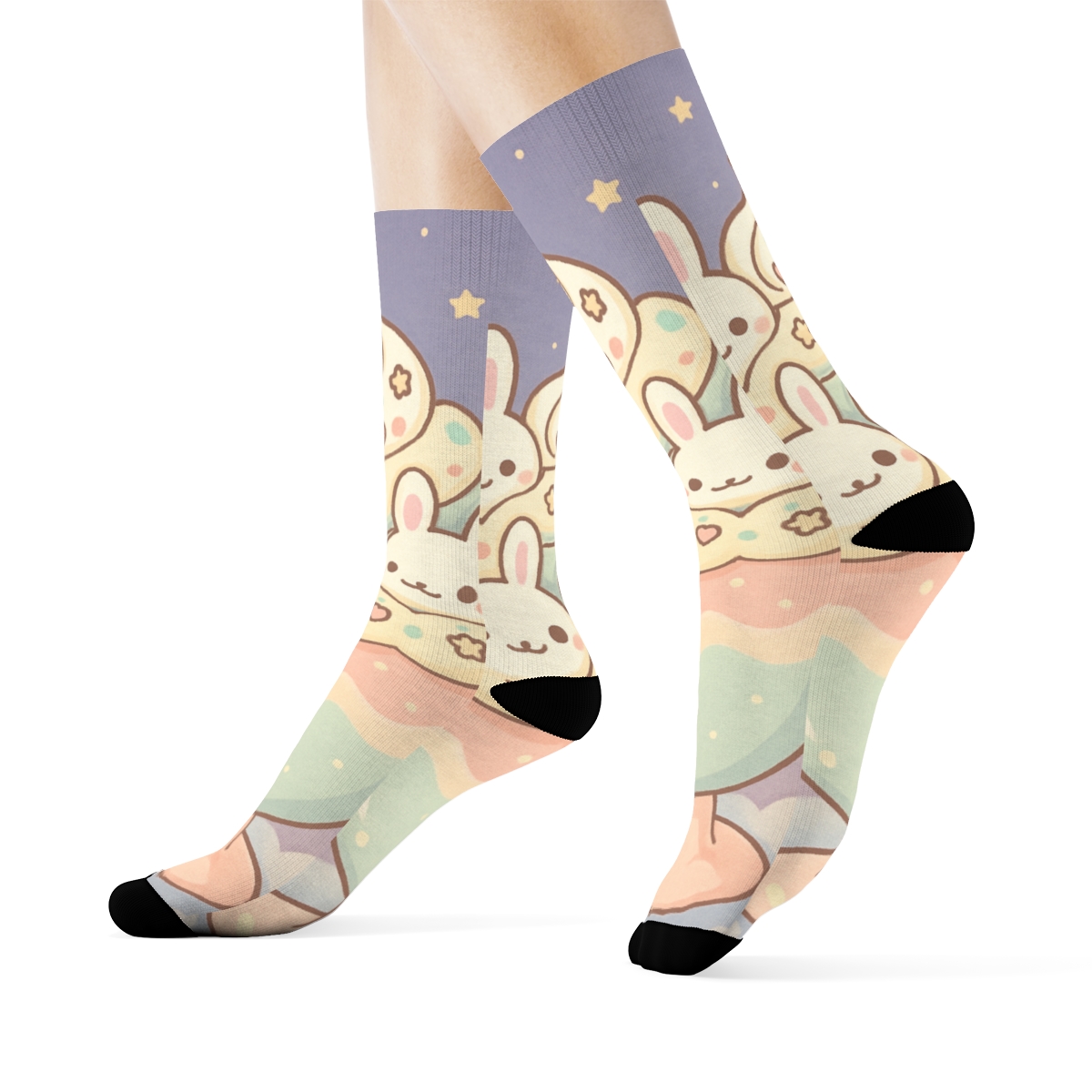 Starlight Bunny Milkshake Dreams unique printed socks