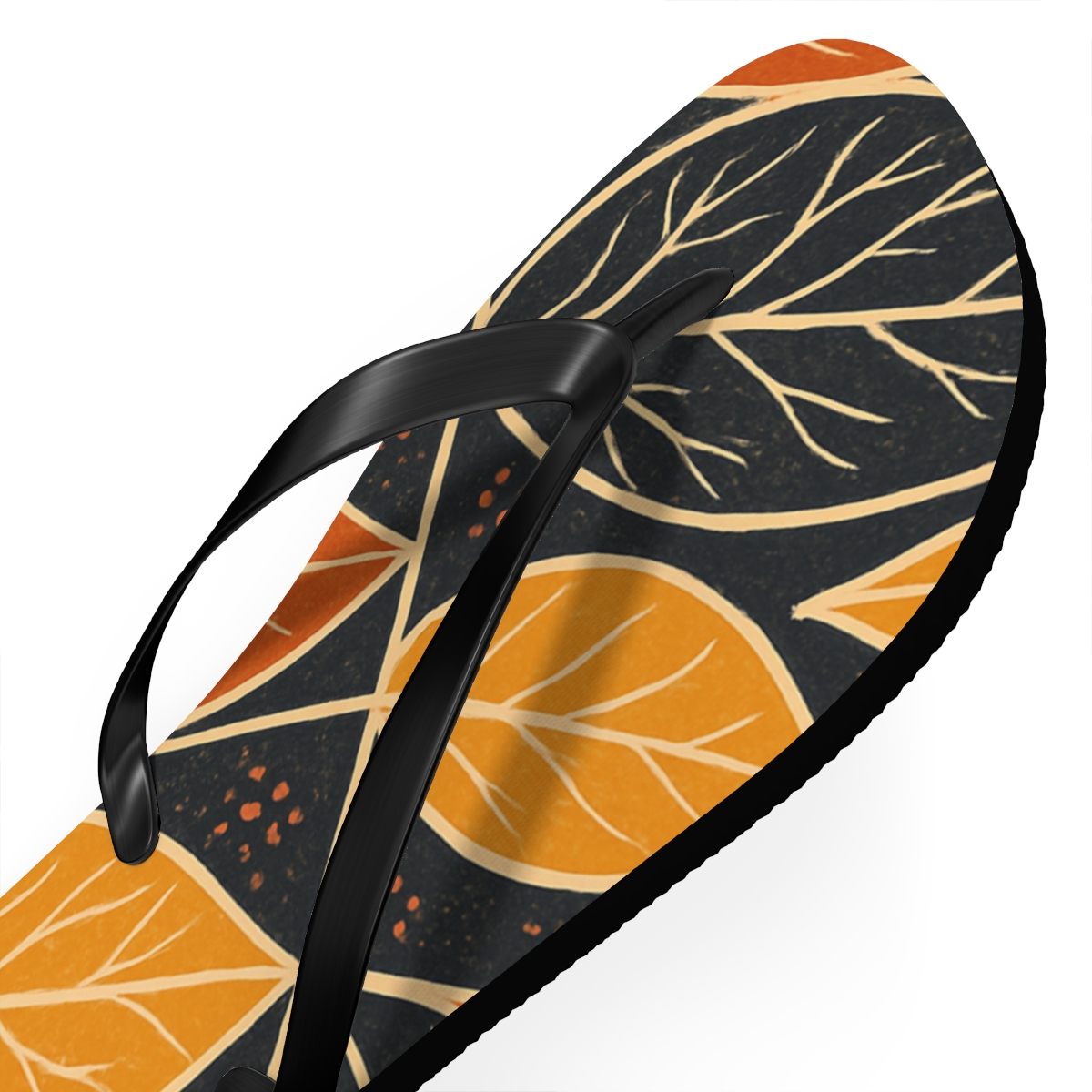 Marigold Lattice Drift personalized beach flip flops