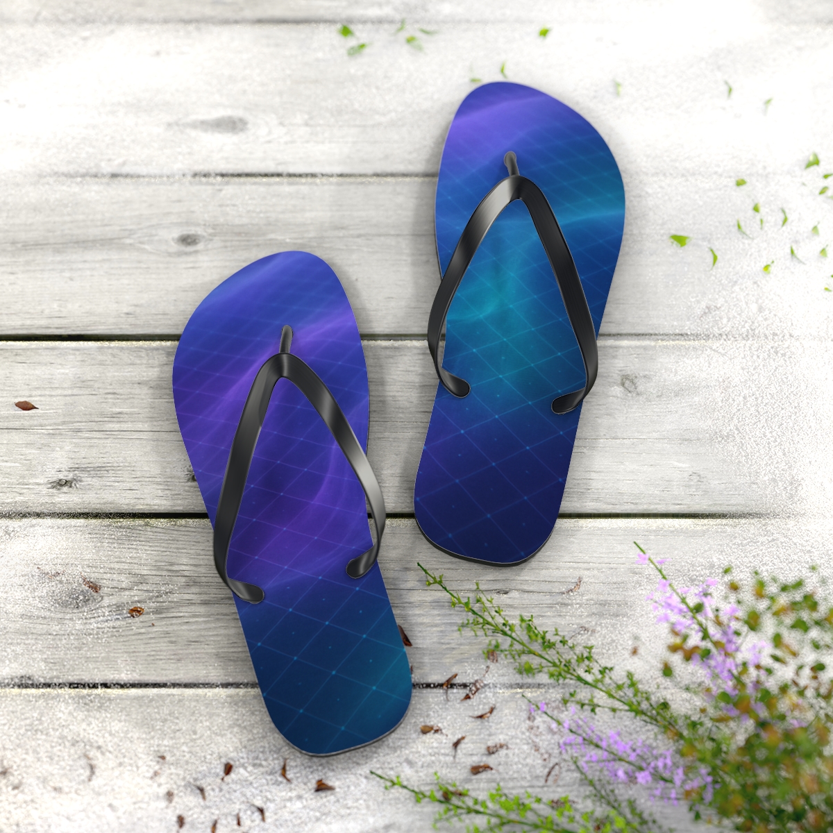 Nebula Grid Moire comfortable casual flip flops