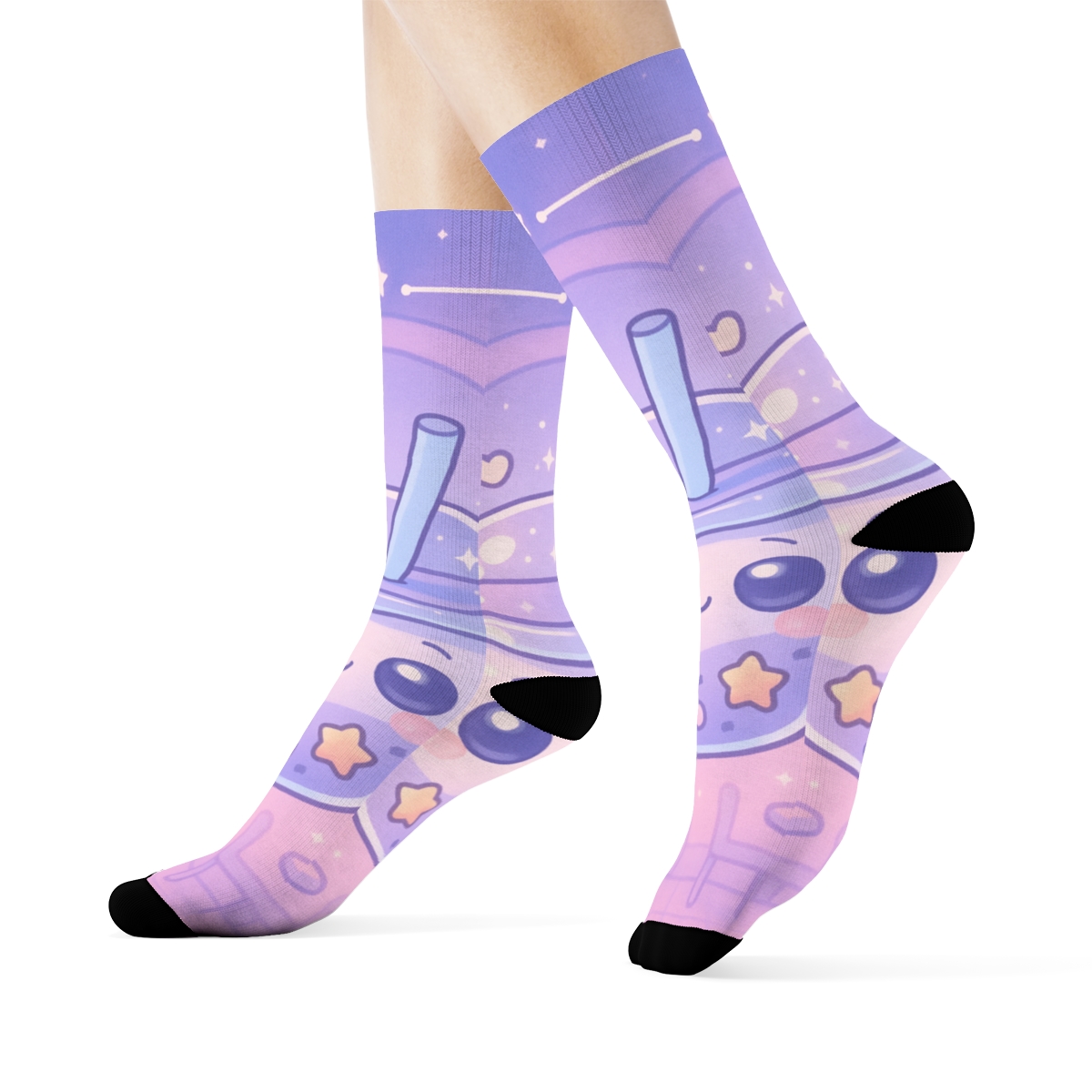 Cosmic Boba Star Friends stylish patterned socks
