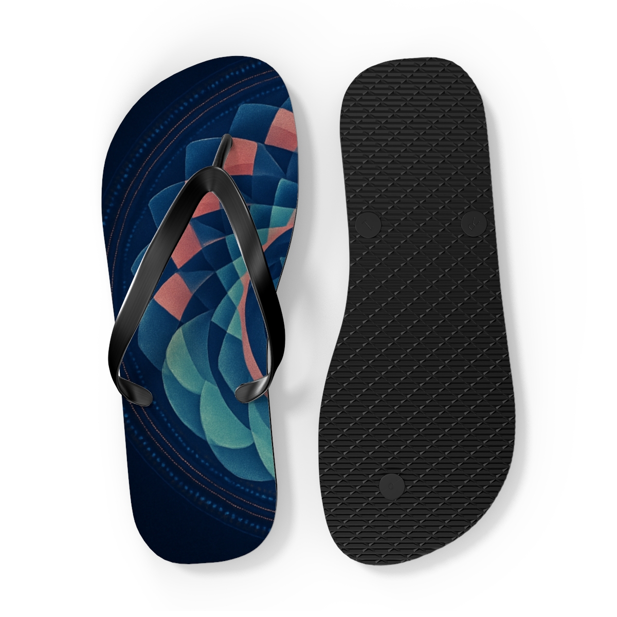 Prismatic Spiral Rosette designer logo flip flops