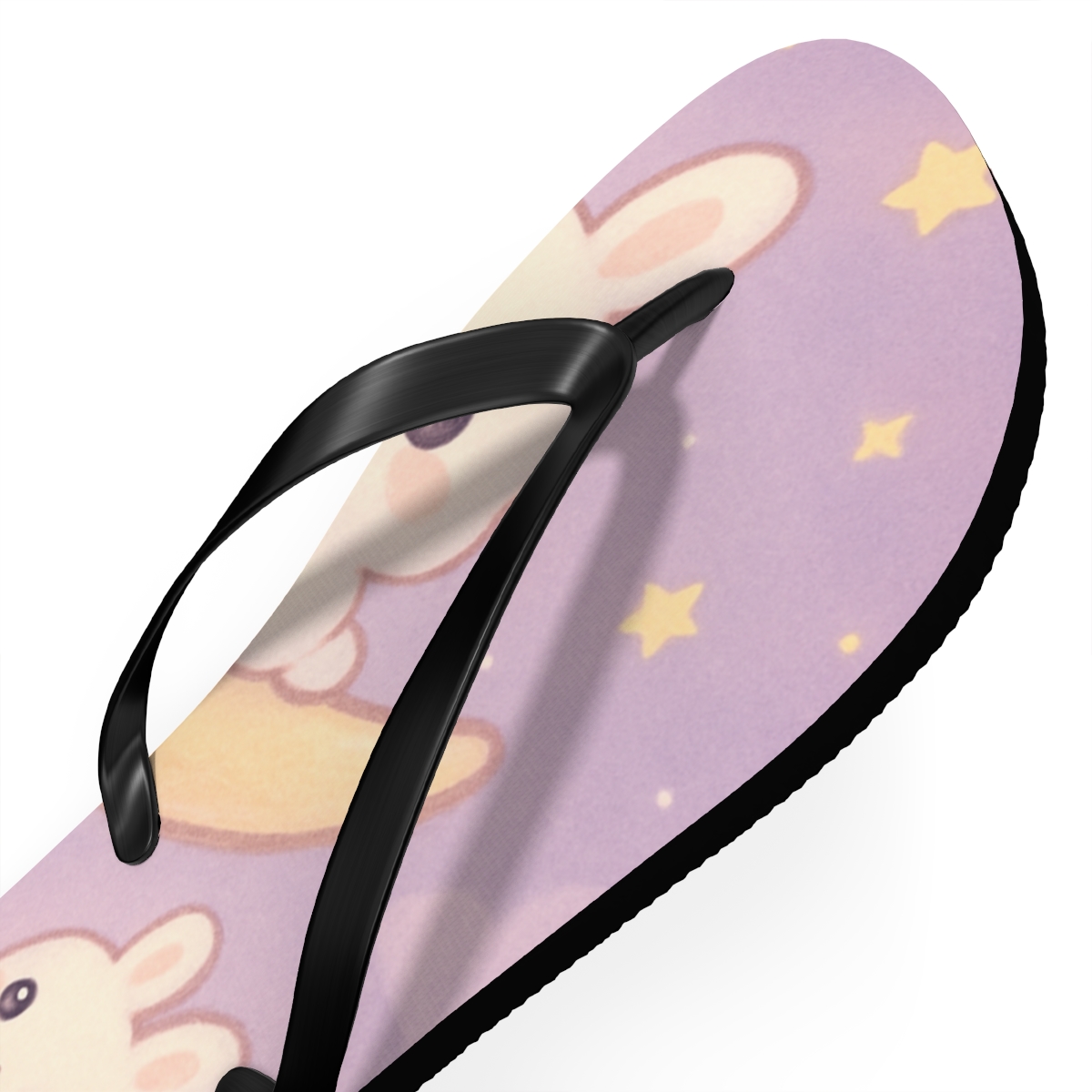 Moonlit Marshmallow Bunnies personalized beach flip flops