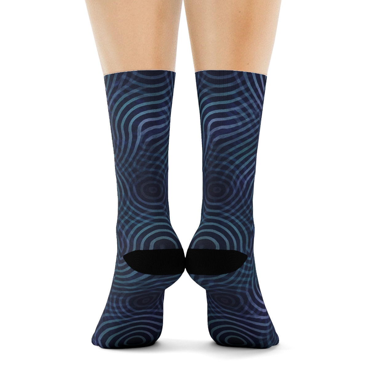 Moire Orbit Interference Tiles unique printed socks