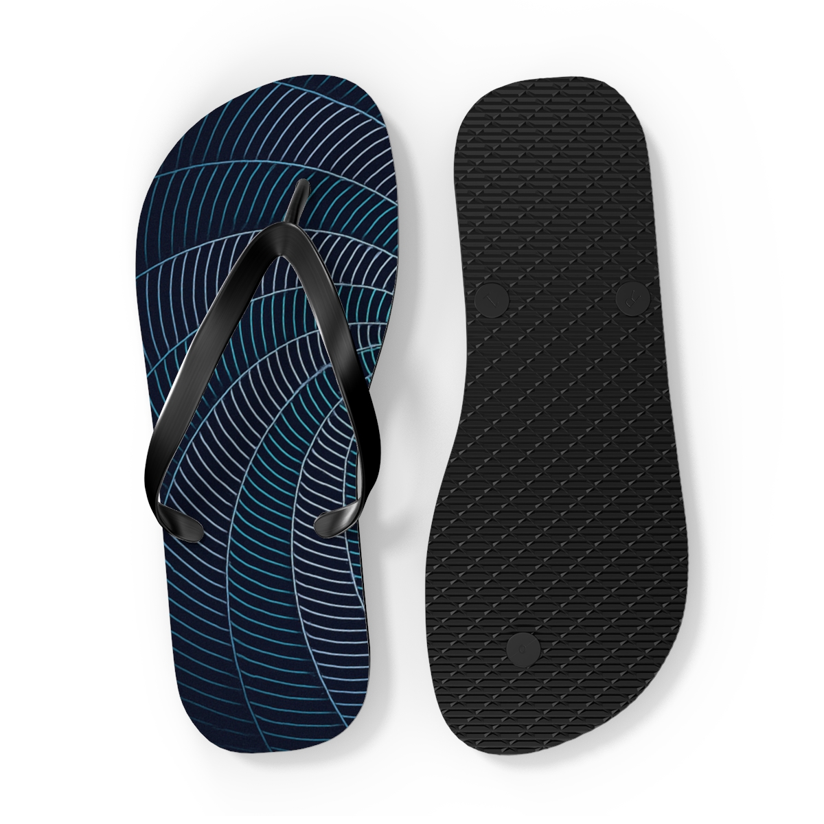 Moire Spiral Interference Tiles colorful rubber flip flops