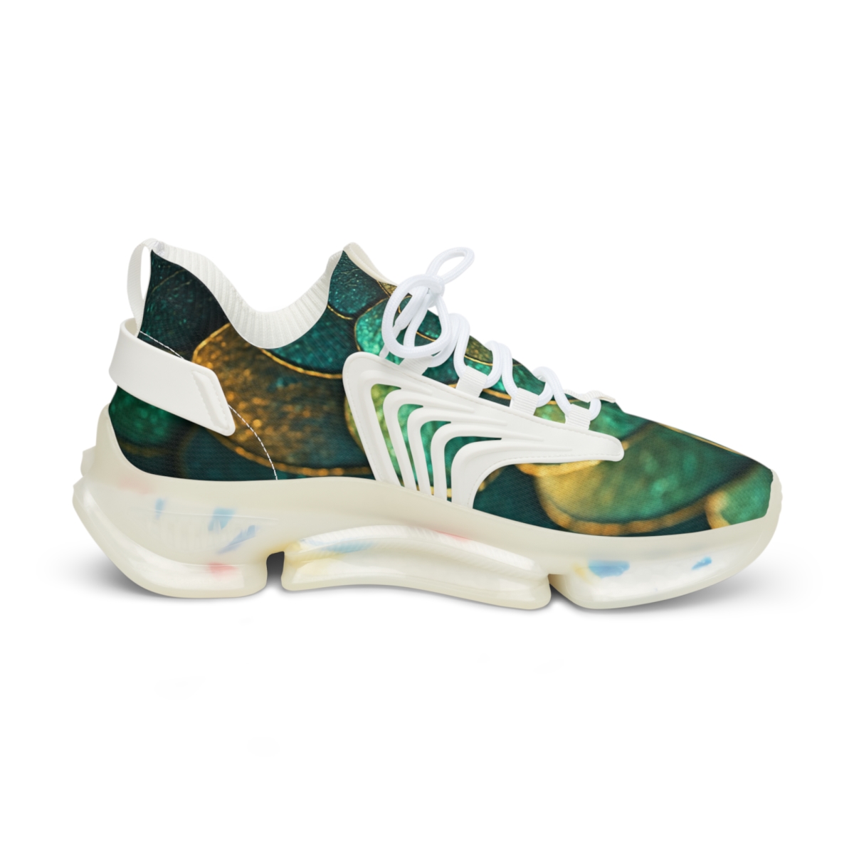 Iridescent Beetle Mosaic comfortable running sneakers