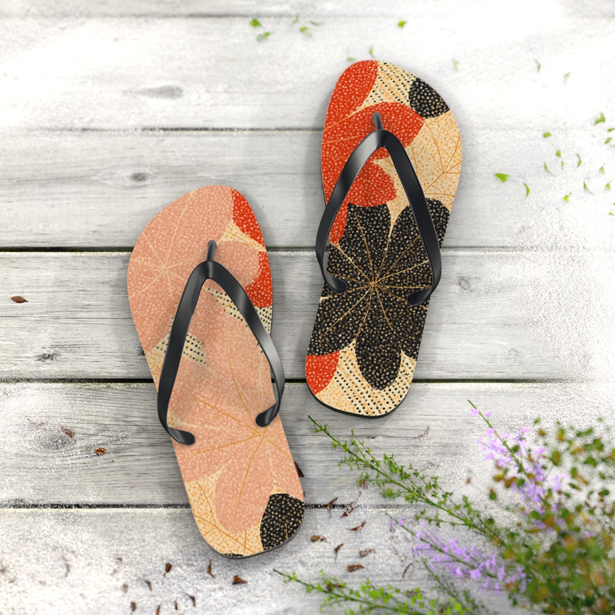 Camellia Dot Loom Cascade soft sole flip flops