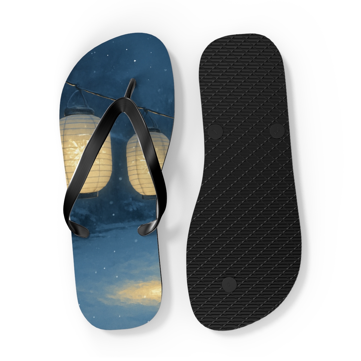 Winter Lantern Constellation comfortable casual flip flops